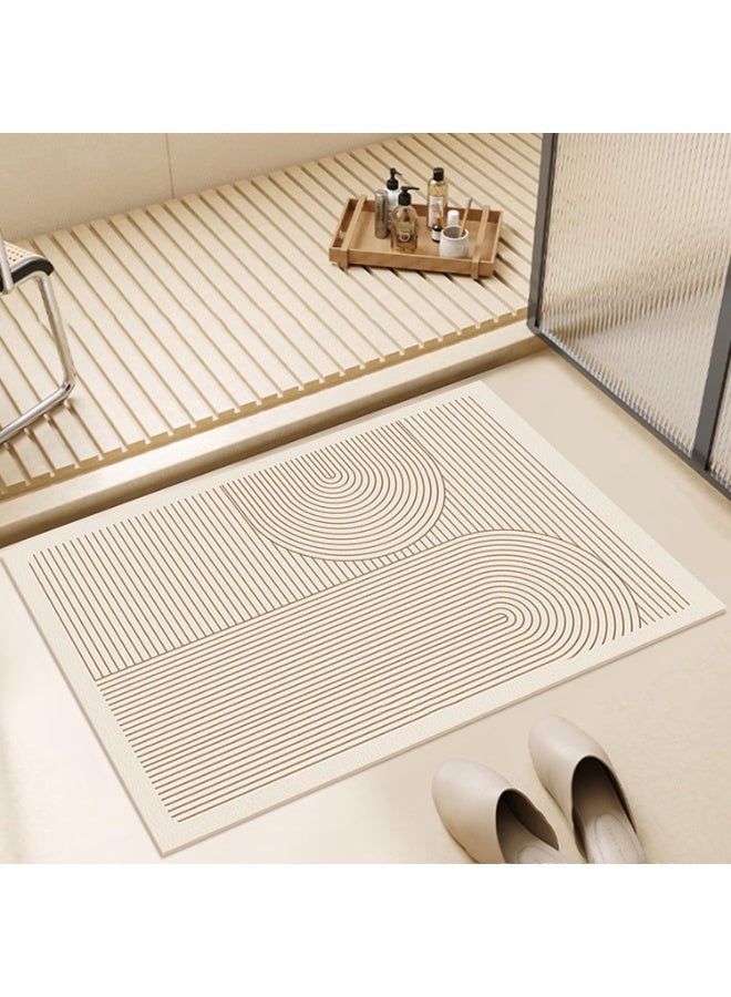 Cloth Bath Mat Super Absorbent Bathtub Mat with Non Slip Anti Slip Bathroom Floor Mats and Quick Dry Bath Rug Thickened Soft Easier Clean Carpet 50 x 80 CM